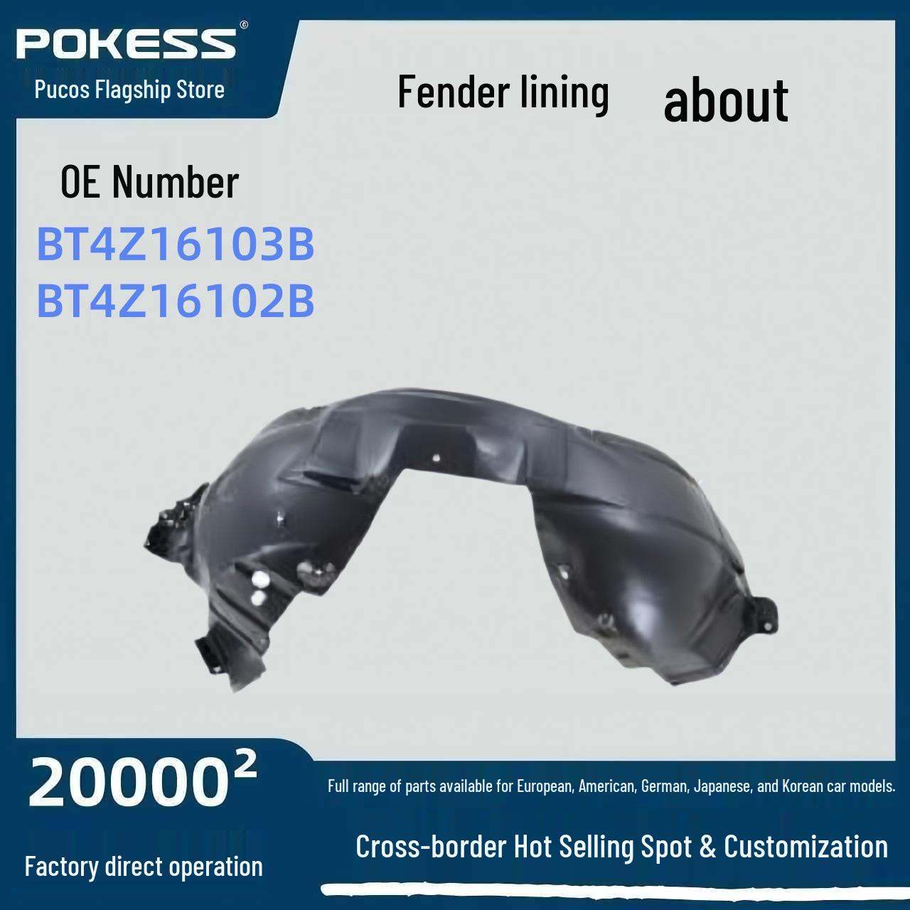 

BT4Z16103B Auto Parts: Edge Fender Liner Left & Right (BT4Z16102B Compatible) Fender Liner Left