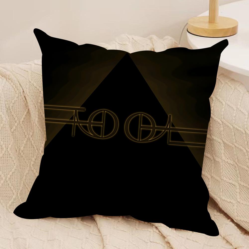 T-Tool Band Rock Cushion Cover Silky Short Plush Sofa Pillow Cover Hidden Zipper Soft Dustproof Case for Home Decor