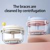 Portable Denture Cleaning Box Featuring Mirror Compartment Hand Cranked Retainer Organizers