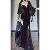 Christmas and New Year's robes, clothing, New Year's clothes, New Year's clothes, dark shawl, cardigan, suspenders, tube top skirt set.