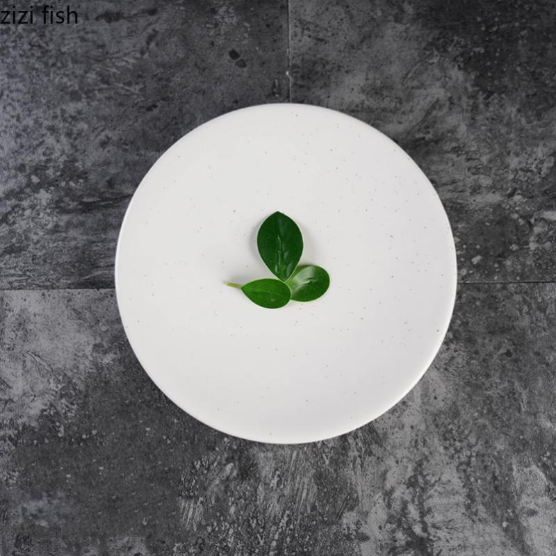Round Ceramic Western Plate Steak Plates Decorative Dinner Plate Sushi Dish Dessert Plates Dim Sum Dish Fruit Bowl Snack Tray