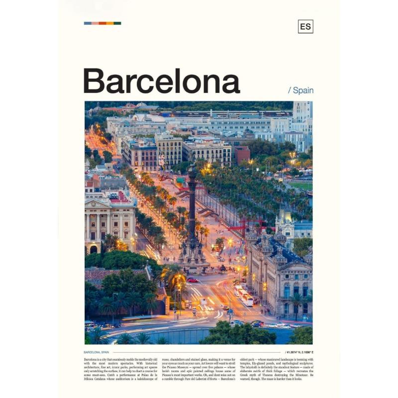 Berühmte Stadt Norwegen Moskau Barcelona Touristenstadt Architektur Kunst Poster Leinwandgemälde Wandkunst Bilder Heimdekor