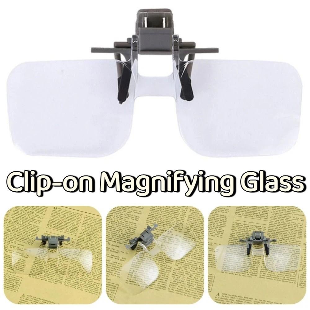 Acrylic Optical Lens Head-mounted Magnifier Detachable Clip on Eyeglass Loupe Low Vision