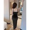 Sexy Slim Split Velvet Sling Party Dress Dress Female