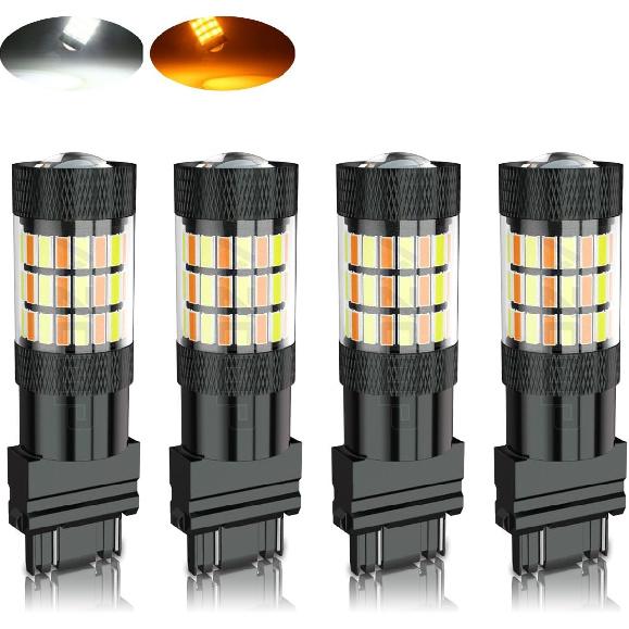 3157 Switchback LED Turn Signal Bulbs For Chevy Silverado/GMC Sierra 1500 2500 2001-2013, 3057 4057 Parking Lights, 300% Brightness, Dual Color 6000K
