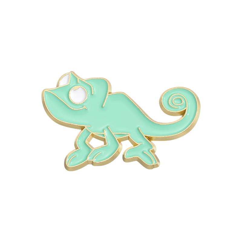 

Green Cartoon Chameleon Enamel Pins Custom Cute Lizard Brooches Lapel Badges Animal Jewelry Gift for Kids Friends