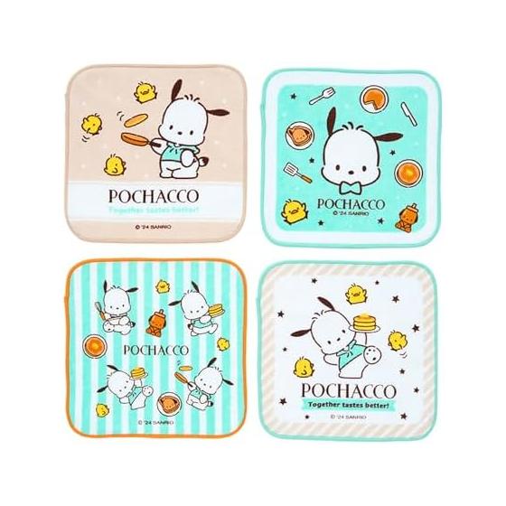 SANRIO Petit Towel Set of 4 Pochacco for Children Antibacterial Treatment with Name Space 250023