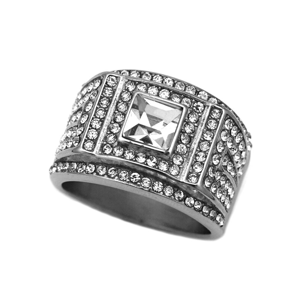 New Personalized Fashion Full Diamond 3D Color Diamond Trendy Ring for Men