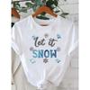 Printed Fashion New Year Women's T-shirt Top Merry Christmas Clothing Coffee Love Cute Holiday Pattern Round Neck Short Sleeve