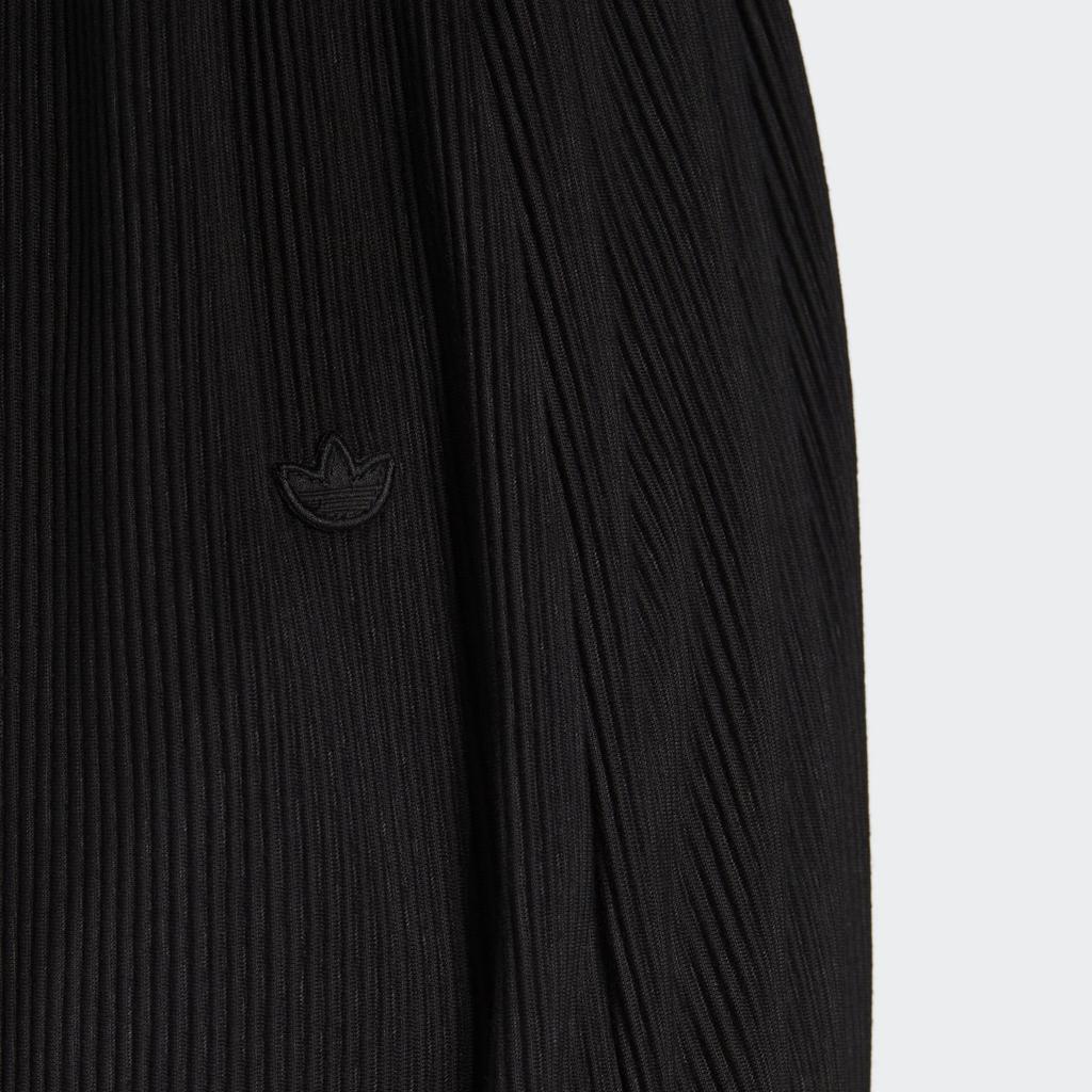 Adidas Originals Adicolor Solid Pleated Elastic Waist Casual Long Skirt Women skirts Black HG1091