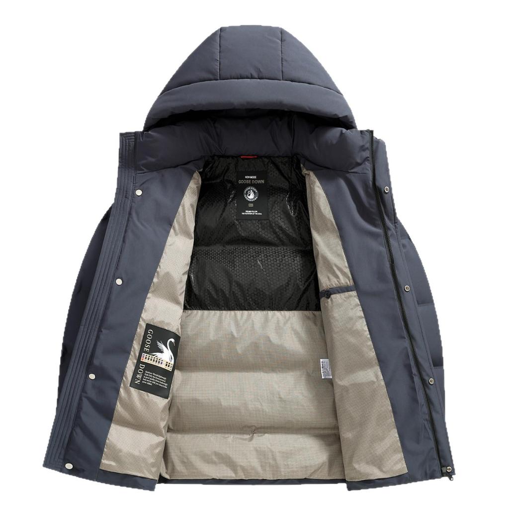Men's 90% Goose Down Hooded Winter Jacket – Casual, Warm, Fashionable, Short Coat