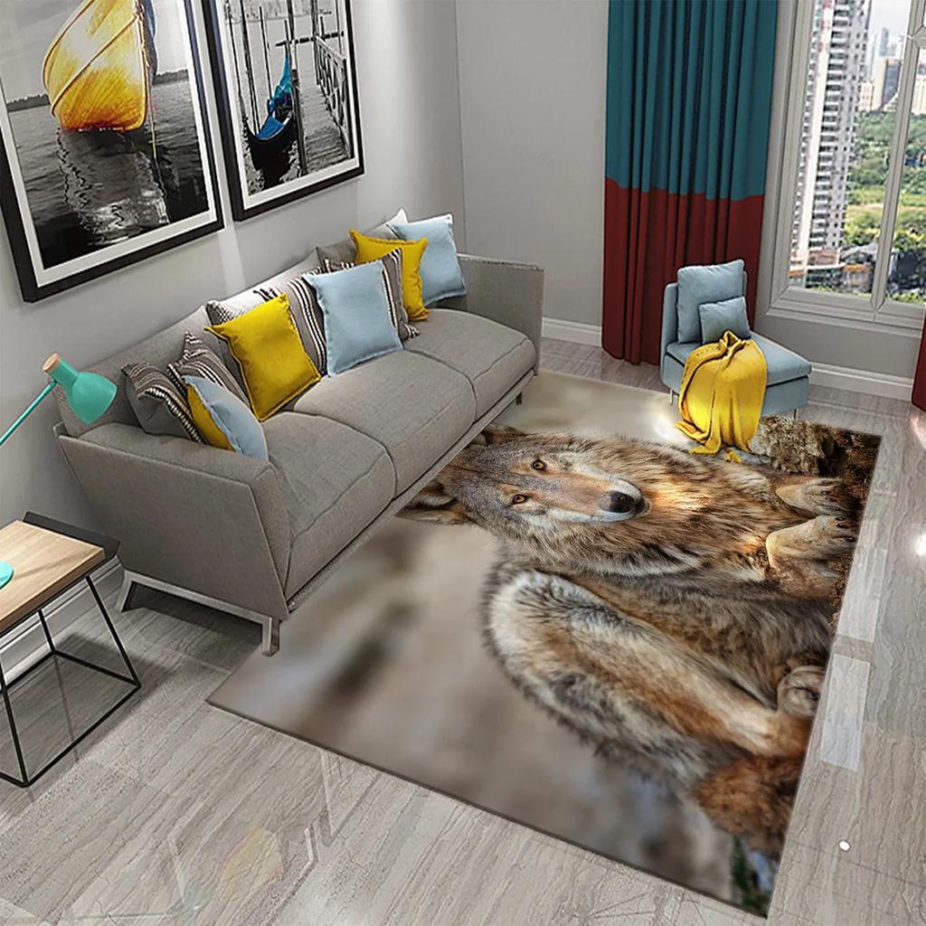 Wolf Carpet Household Rug for Children's Bedroom Living Room Chair Bedside Modern Simple Floor Mat Bathroom Kitchen Non-slip Mat