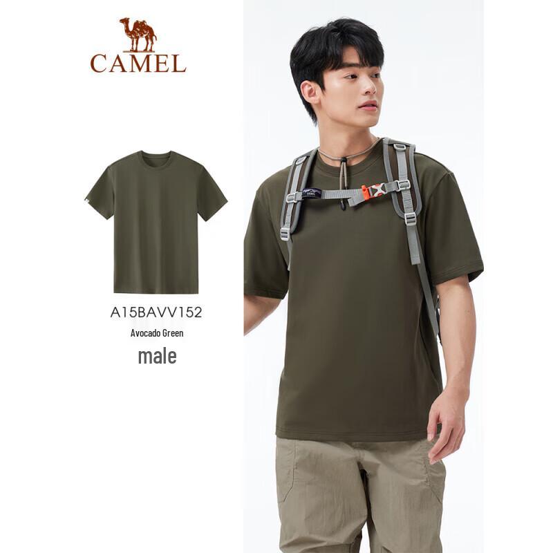 

Camel Men s Solid Color Crew Neck Short Sleeve T-Shirt L