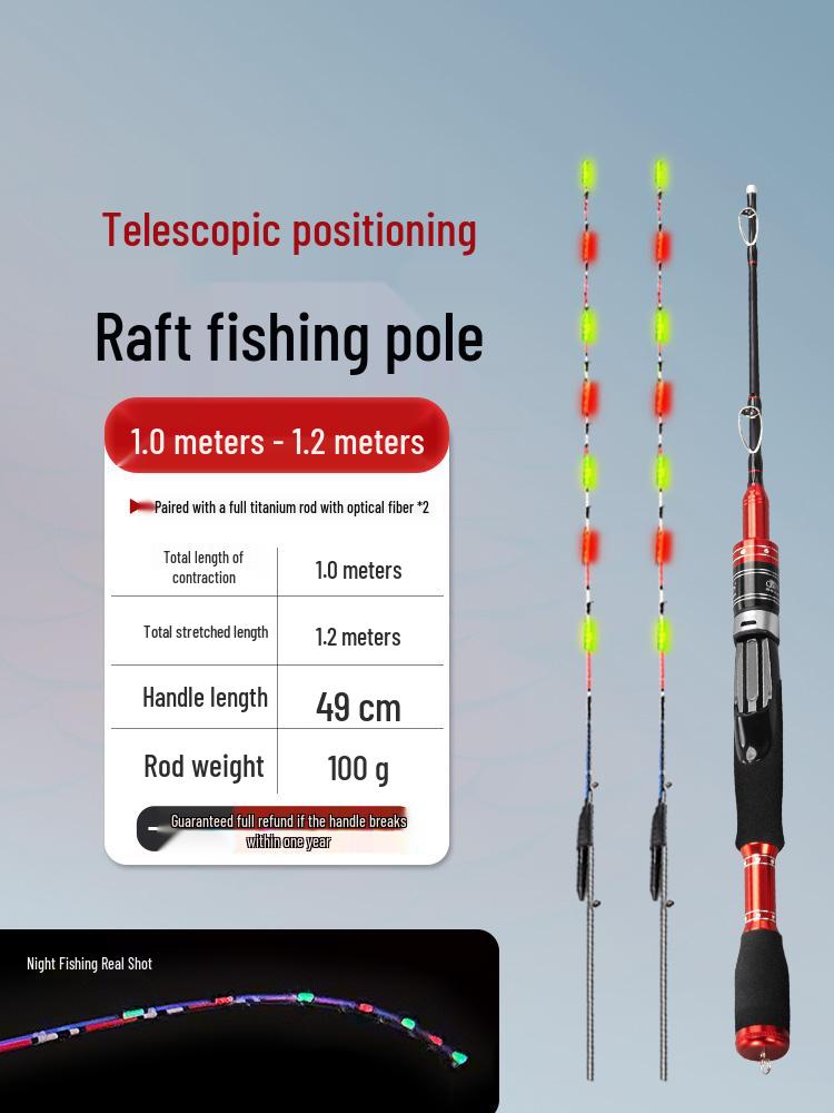 Luminous Telescopic Half-Titanium Bridge Fishing Rod with Soft Tip