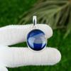 Blue Botswana Agate Gemstone 925 Sterling Silver Bezel Mother Birthday Pendant