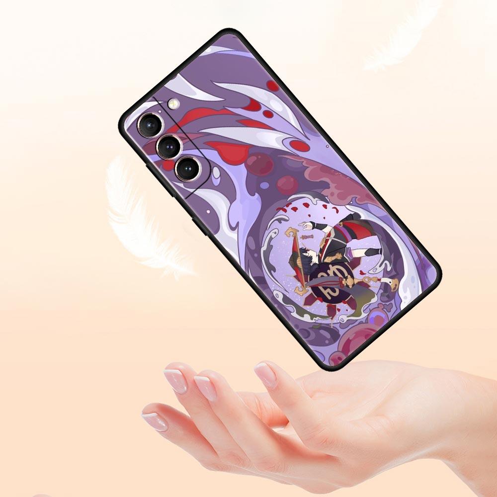 Genshin Impact Cartoon Logo Phone Case For Samsung Galaxy S23 Ultra S22 S21 S20 FE 5G S10 S10E S9 S8 Plus Note 20 Silicone Cover