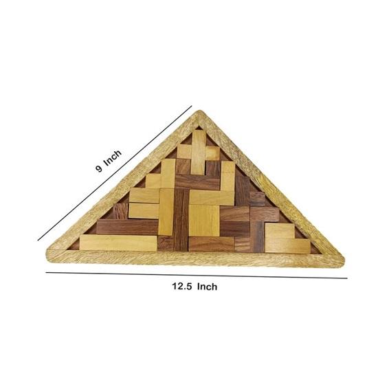 Drevené puzzle 3D puzzle Drevo, Hádanky pre dospelých Drevené hračky a 3D hádanky Vzdelávacie hry Trojuholníkový tvar