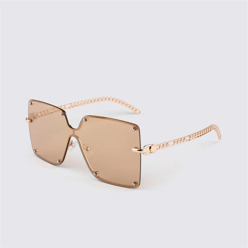 Rimless Metal Vintage Square Sunglasses Women Luxury Oversized Fashion Sun Glasses Shades Female Brand Designer Clear Oculos De