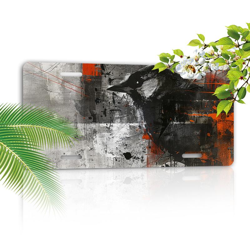 2D Flat, 1pc, for Decorative Purposes Only, Featuring a Parrot Propeller Design, Aluminum License Plate Holder, Waterproof, Rustproof, UV-printed Car