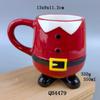 European and American Creative Reverse Buckle Hand-painted Ceramic Santa Claus Water Cup Relief Christmas Decoration Cup