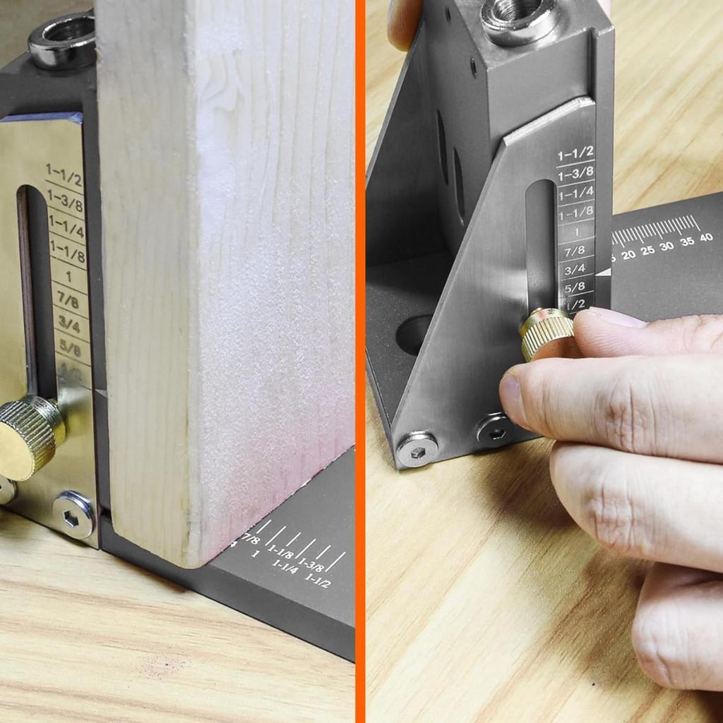 Woodworking Drilling Clamping Tool New Woodworking Oblique Hole Locator Aluminum Alloy Drilling Bit Pocket Hole Jig