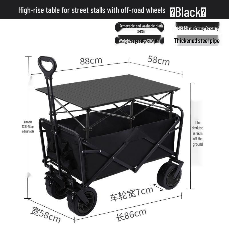 Collapsible Outdoor RV Camp Trolley - Compact Handcart for Express Delivery and Gathering Essentials