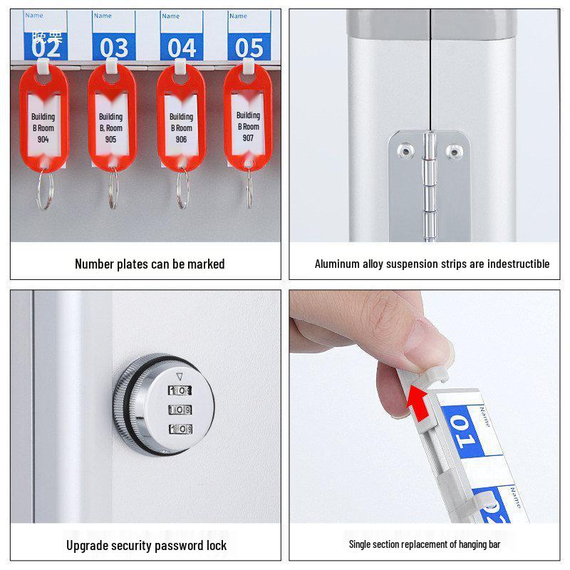 Wall-Mounted Key Management Cabinet with Password Lock for Real Estate and Car Keys.