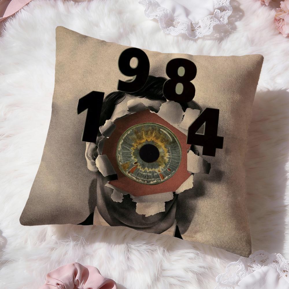Hot N-NNineteen Eighty-Four Cushion Cover Soft Washable Pillow Case Multi-Scene for Couch Bed Travel Office Use