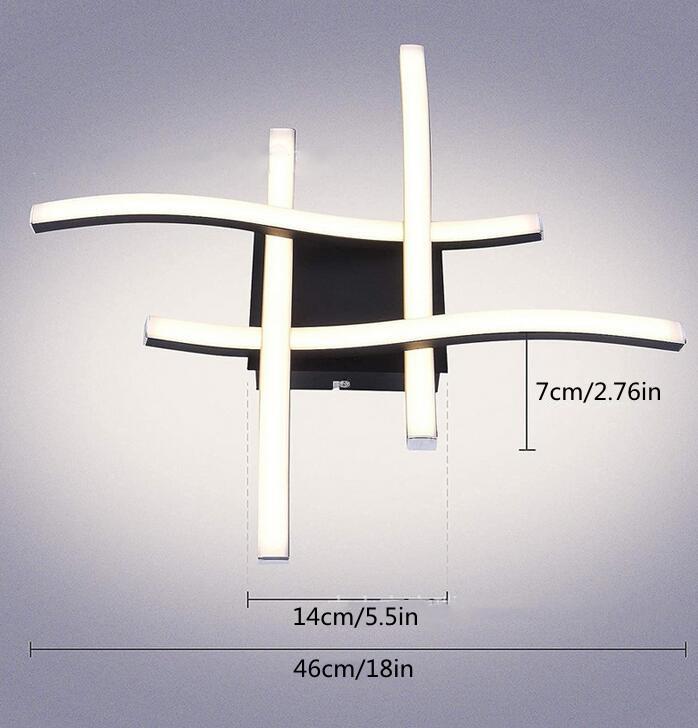 

LED Ceiling Light Surface Installation Living Room Lamp Modern Bedroom Kitchen Led Ceiling Light Elegant Curved Ceiling Light warm light 3000k чёрный