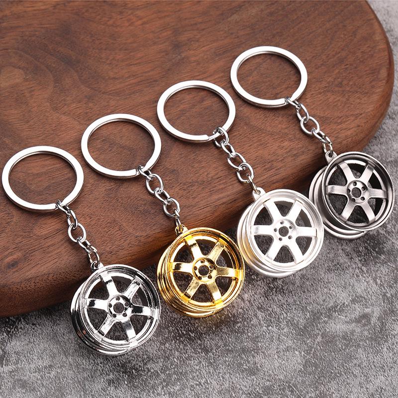 3D Car Wheel Hub Metal Keychain & Pendant