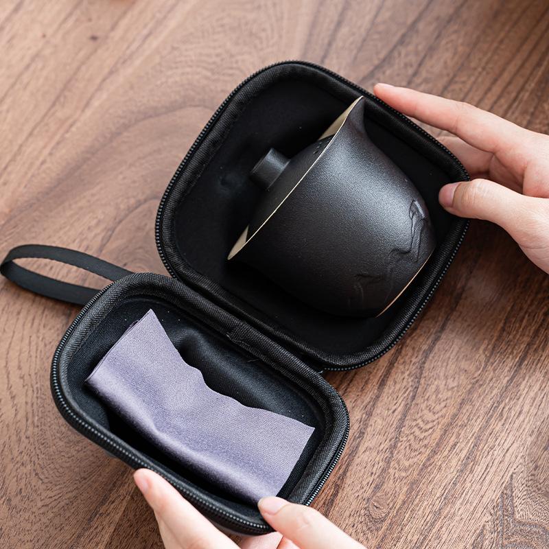 Business Gifts Travel Tea Set Kuaike Cup One Pot Three Cups Portable Cover Bowl Small Set Outdoor High-end Kung Fu Set