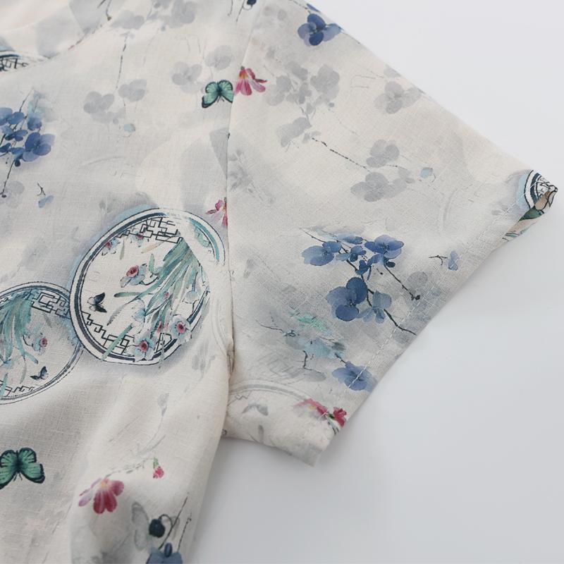 Plus Size 3XL-8XL Oversize Summer Casual Blouses for Women Tops Loose Short Sleeve Shirt Vintage Clothes