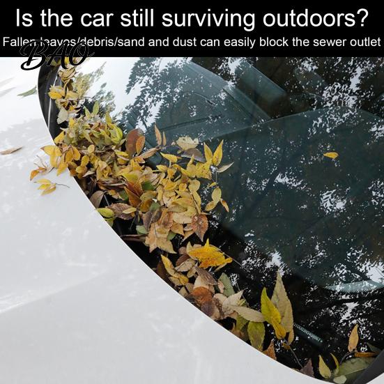 Rain And Sun Protection for Wipers Car Windshield Leaf Guard Cover, Gutter Dustproof Protector Lightweight Polyester Shield Wiper Area, Double-Sided