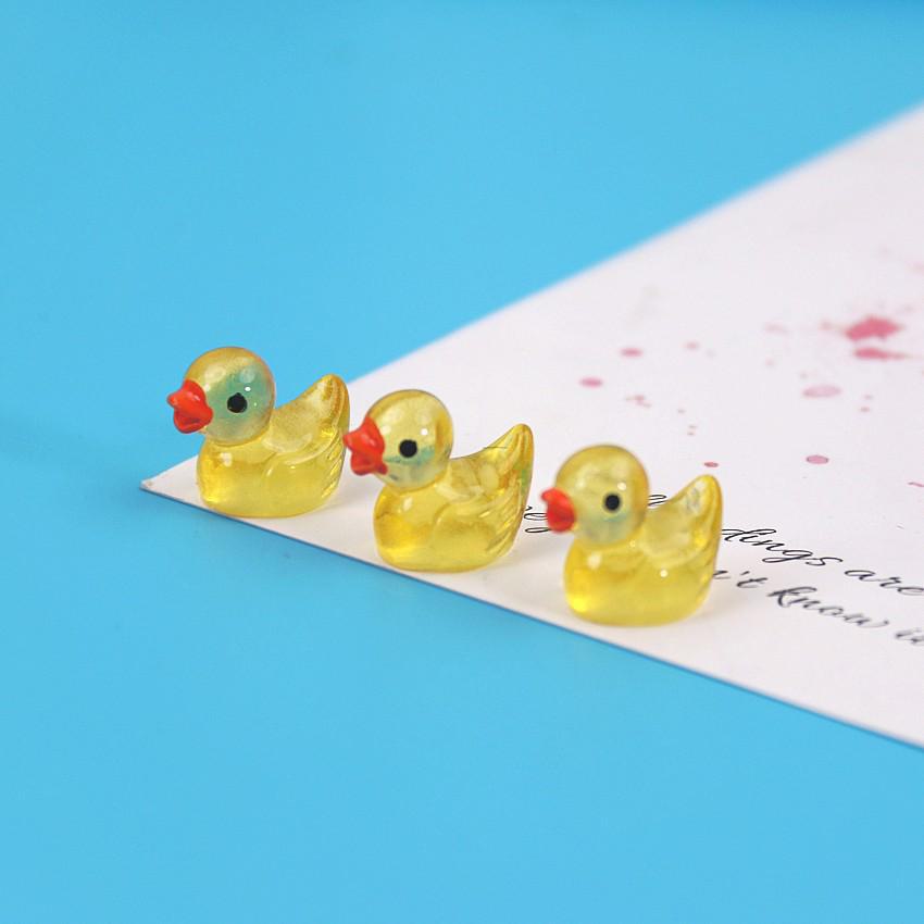 Bunte Leuchtende Gelbe Ente Harz Miniatur - Kreativer Cartoon Schmuck & Bastelzubehör
