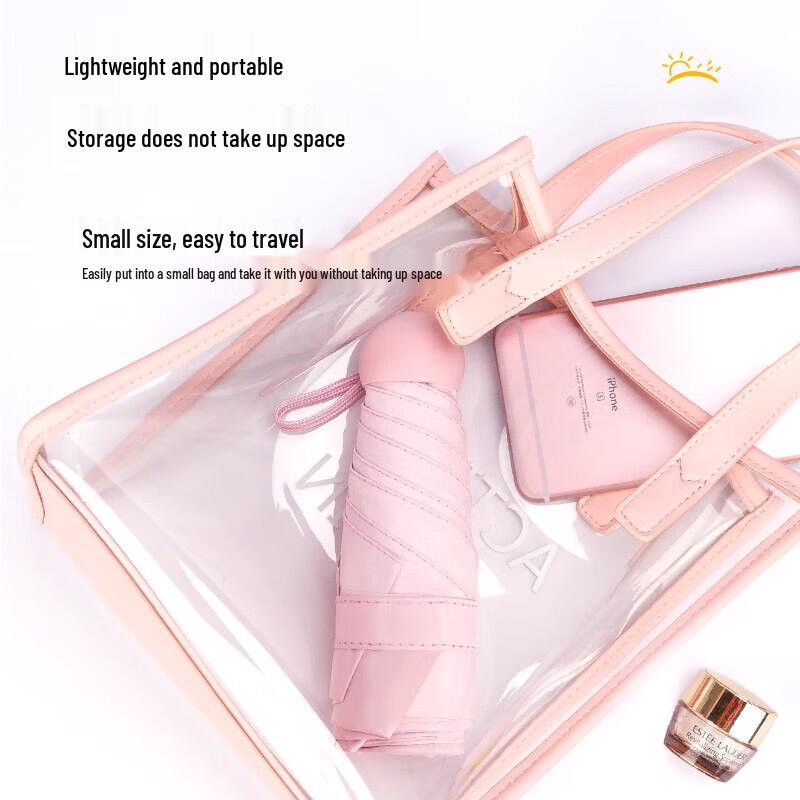 Hongye Mini Five-Fold Capsule Sun/Rain Umbrella