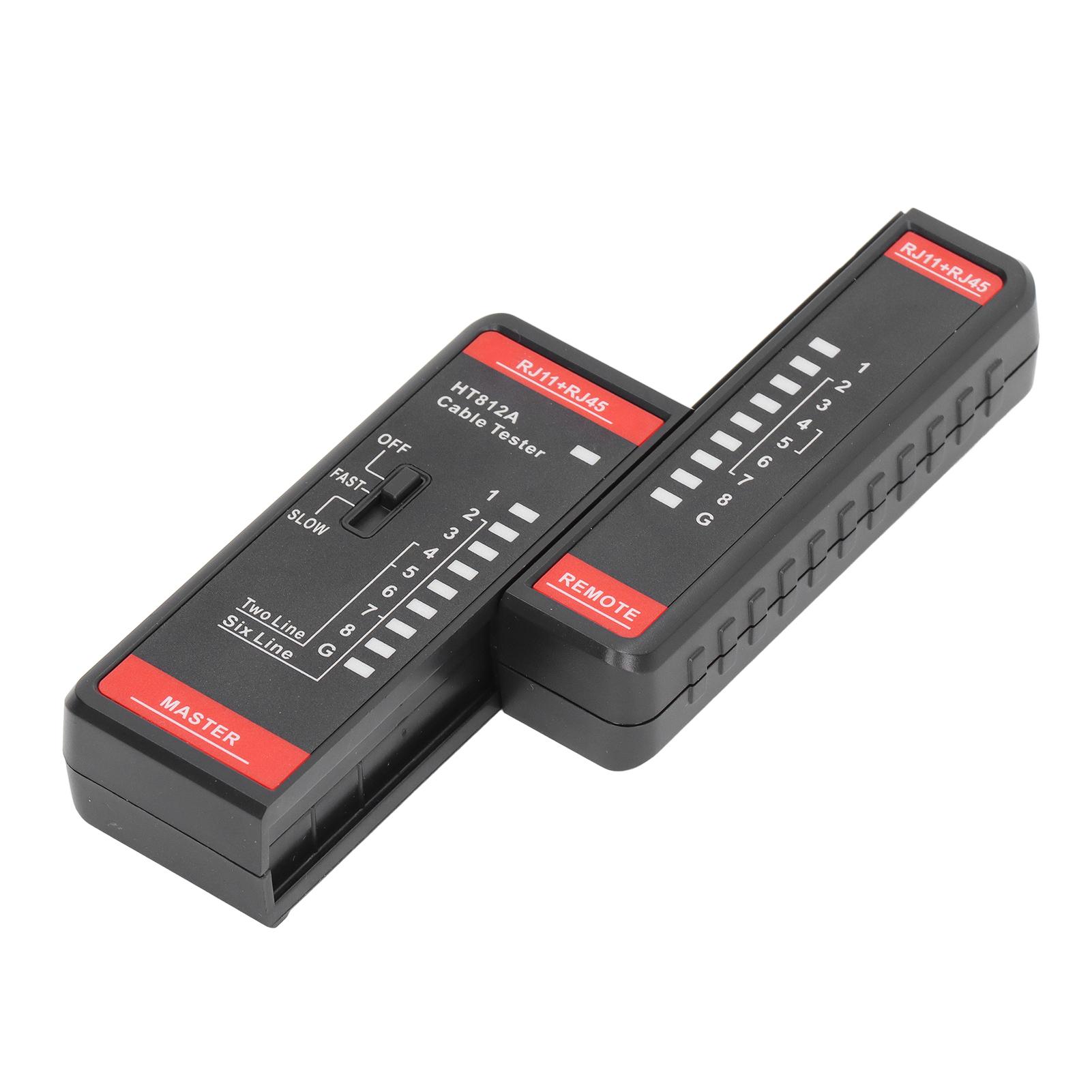 Network Cable Tester RJ11 RJ45 Phone Line Wire Test Tool Accessory for Measurement HT812A ABS
