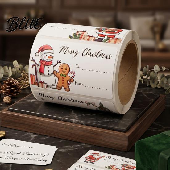 Holiday Embellishments for Scrapbooking Christmas Handwritten Name Tags Stickers Self-adhesive Coated Paper Stickers Roll Gift Personalized