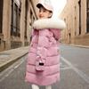 Girls' Cotton Jacket New Style Children's Cotton Jacket Winter Hooded Coat Net Red Big Children's Winter Down Cotton Jacket Long Style