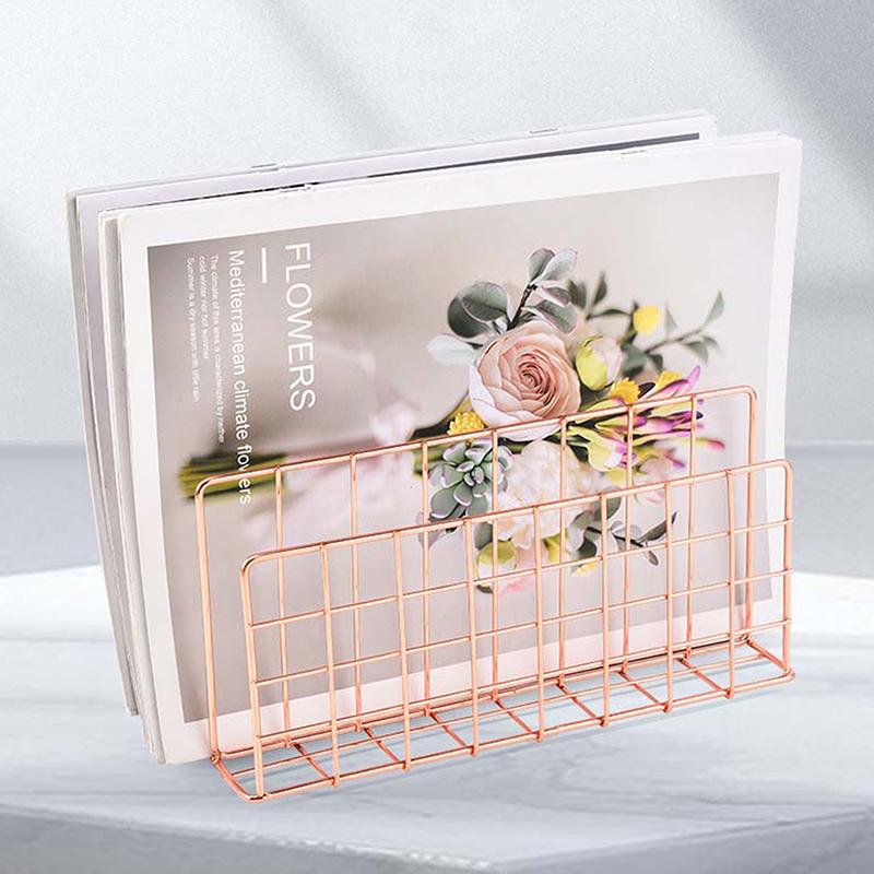 Ins Minimalist Iron Desktop Storage Rack Organizer Table Organizing Rack Document Book Rack Desk Multi-Functional Storage Rack