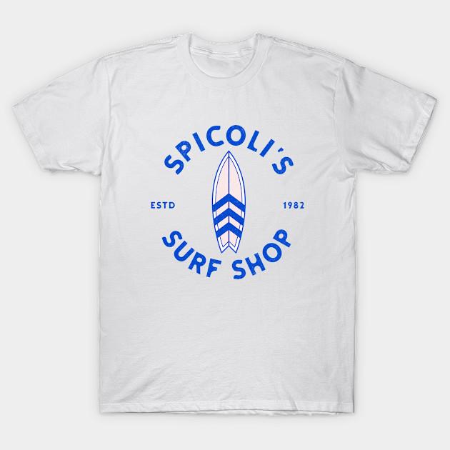 Men Black Print T-shirt Spicoli S Surf Shop - Est. 1982 No-Cut Transfer Paper Print Cotton Tshirt XL белый