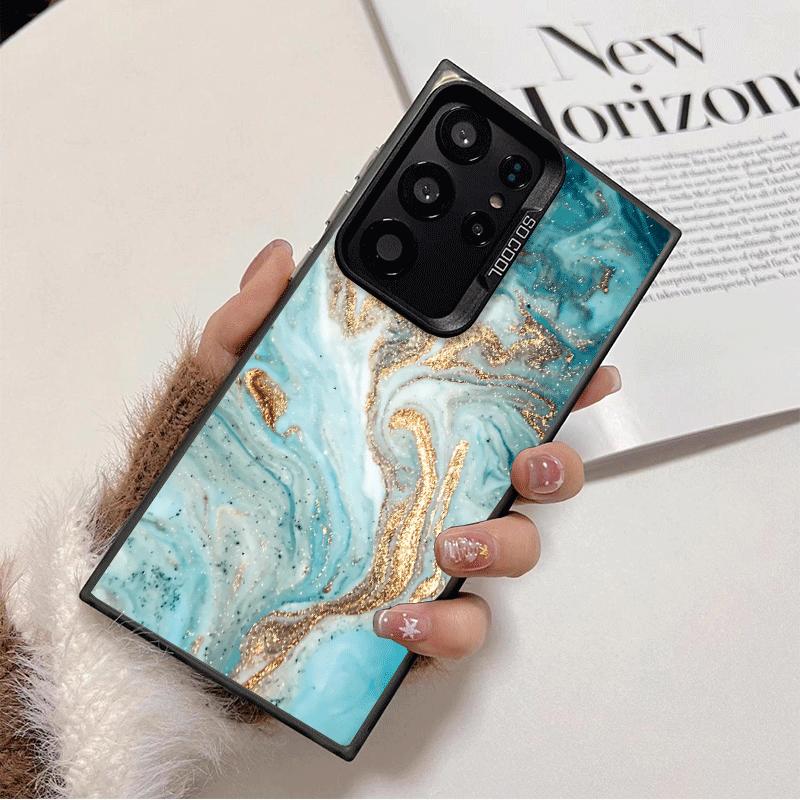 Gold Granite Marble Pattern Shockproof Phone Case for Samsung Galaxy S26 Edge S25 Ultra S24 FE S23 Plus S21 Cover Anti Fall Fund