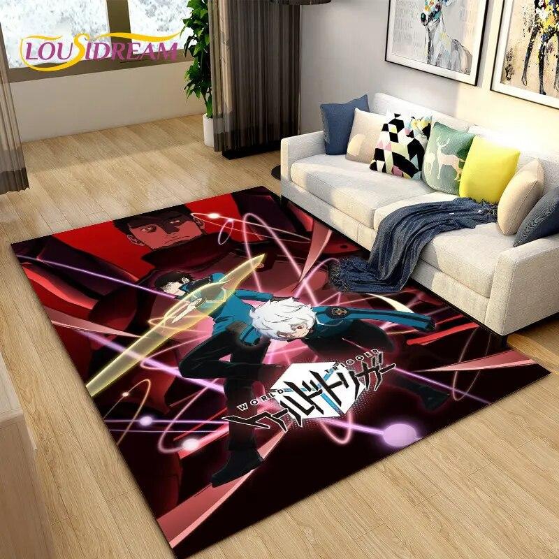 Tapete de área de desenho animado World Trigger Anime, tapete de carpete para sala de estar, quarto, sofá, capacho, decoração, crianças brincam, tapete de chão antiderrapante