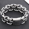 20MM Pánský nerezový vikingský pletený řetízkový náramek pro muže Tkaný lanový náramek Cool Hip Hop Motorkářská šperky 23,5CM