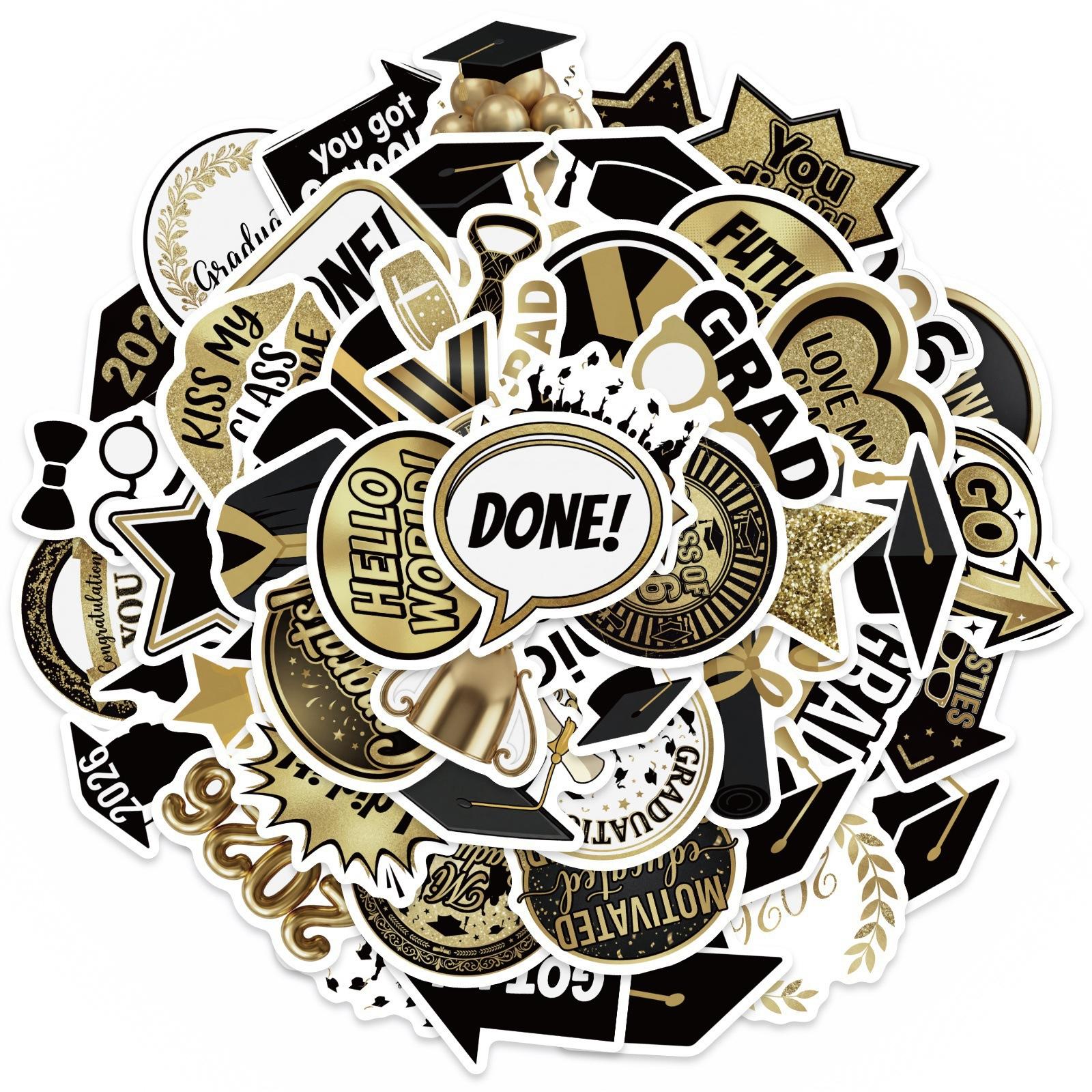 50 Non-Repeating Graduation Season Sticker Set Graduation Carnival Party Waterproof Decorative Material Stickers