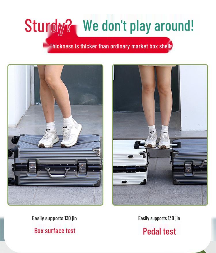 20-Inch High-Capacity Aluminum Frame Suitcase for Business, Travel, and Fashion