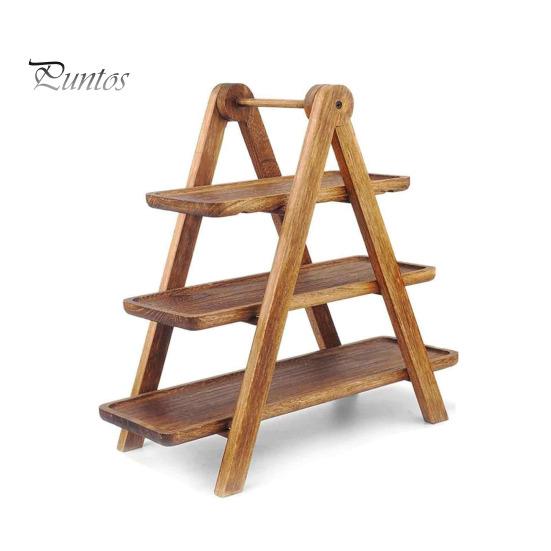 

Деревянный 3-х уровневый поднос для кексов, простая сборка, деревянное блюдо для фермерского дома, легкий декоративный поднос для вечеринок и дома A