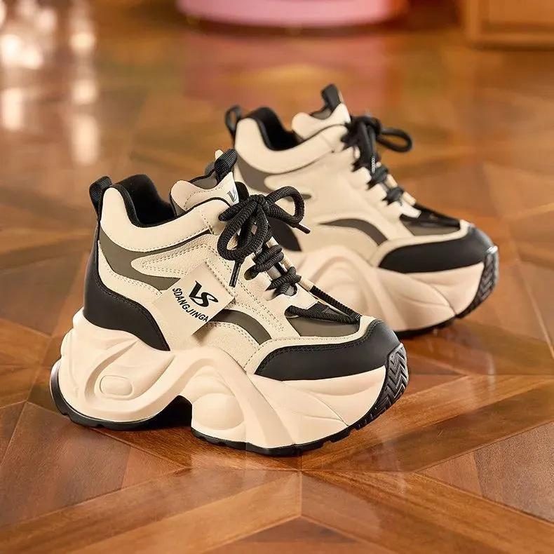 Source Dad Shoes Women's Super Fire New Spring Velvet Inner Height Increase Small Sports Shoes Europe