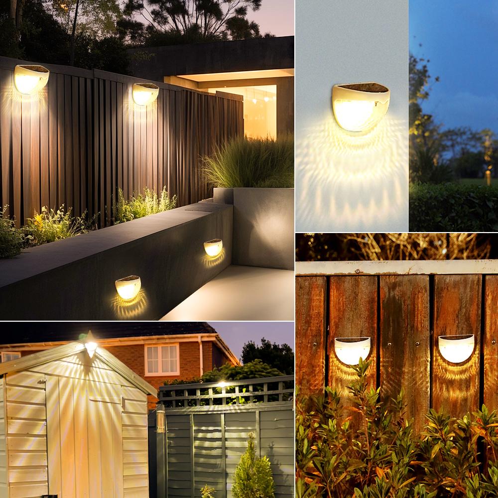 2/4/8 Pcs Solar Fence Light Outdoor Lighting Wall Lamps Garden Energy Light Festoon Decoration LED For Garden Step Patio Stairs