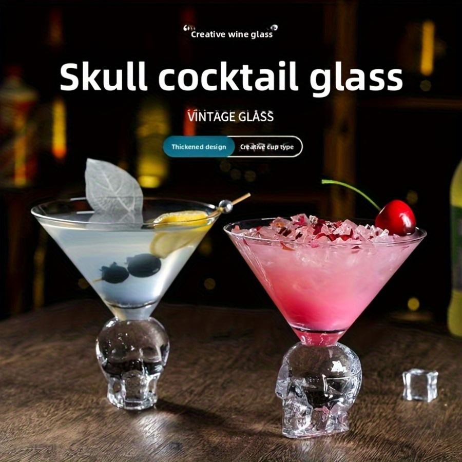 Skull Base Creative Cocktail Glass Thickened Vintage Glass Bar Home Cocktail Party Drinkware Juice Coffee Cold Drinks Soda Cup