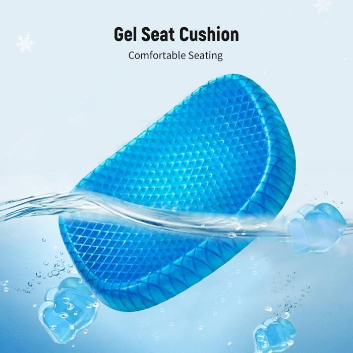 Gel-Sitzkissen - LIXADA - Wabenstruktur - Waschbare Abdeckung - Rutschfest - 38x30x3,5cm